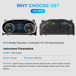 Navihua Đồng hồ tốc độ Bảng điều khiển ảo buồng lái đa phương tiện kỹ thuật số cụ cho Bentley bay spur <span class=keywords><strong>Continental</strong></span> GT 2012-2017 - Product Image 6