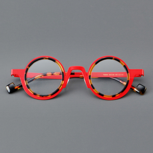 Montura de gafas de titanio para mujer, montura Vintage de titanio, bonita y redonda para lectura de <span class=keywords><strong>miopía</strong></span>, gafas ópticas graduadas progresivas - Product Image 5