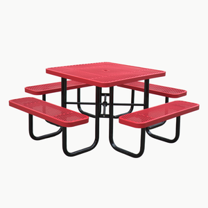 Muebles de Exterior, <span class=keywords><strong>Mesa</strong></span> de Picnic de Acero Extra Grande <span class=keywords><strong>para</strong></span> Campamento, <span class=keywords><strong>con</strong></span> Banco, <span class=keywords><strong>Mesa</strong></span> y Silla de Comedor de Metal <span class=keywords><strong>para</strong></span> Restaurante al Aire Libre - Product Image 1