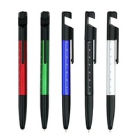 Stylo multifonction 5 en 1 avec stylet, règle, support de téléphone, tournevis, stylo bille triangulaire, logo personnalisé, cadeau promotionnel