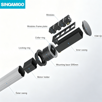 Enchufe Elevable Táctil para Conferencias SINOAMIGO, Enchufe de Corriente Oculto para Cocina/Escritorio con Cargador Inalámbrico
