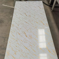 Feuille de marbre PVC alternative décorative de haute qualité, revêtement UV, feuille de marbre PVC, panneau mural