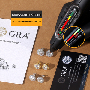 Spedizione Gratuita <span class=keywords><strong>da</strong></span> Magazzino USA <span class=keywords><strong>Orecchini</strong></span> a Fiore in Argento 925 Placcato <span class=keywords><strong>Oro</strong></span> 14K <span class=keywords><strong>da</strong></span> 0.2ct con Diamante Moissanite VVS Gioielli di Lusso alla Moda per Uomo e <span class=keywords><strong>Donna</strong></span> - Product Image 2