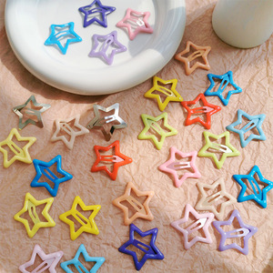 Nuova Molletta per Capelli Mini da 3cm per Bambini, Clip per Frangia e Capelli Spezzati, Accessori Colorati a Forma di Stella a Cinque Punte, Fermaglio Semplice - Product Image 2