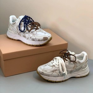 Zapatillas Retro para <span class=keywords><strong>Mujer</strong></span>, Suela Gruesa, Nueva Serie Combinada de Color Blanco Torre, Cuero Genuino, Logotipo Original - Product Image 4