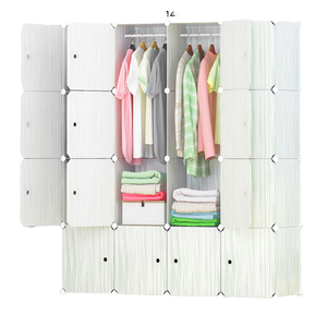 Armadio Moderno Regolabile con Più Ante, Guardaroba <span class=keywords><strong>Salvaspazio</strong></span> per Cameretta Bambini e Soggiorno - Product Image 4