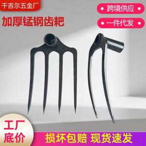 Horquilla de excavación de acero al manganeso engrosado, con dientes de 24 cm y orificio de 3.5 cm, herramienta agrícola para aflojar el suelo para cultivo de cacahuetes y batatas - Product Image 4