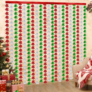 Cortina de Flecos Metálicos en Forma de Campana Navideña, Rojo, Blanco y Verde, Decoración para Fiestas, Personalizable - Product Image 1