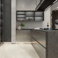 Meubles de cuisine modulaires en bois massif, écologiques, ignifuges, avec verre et acrylique, modernes, personnalisables, avec évier, îlot, robinet, charnières et accessoires