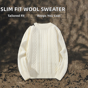 Suéter de Punto Acrílico Transpirable de Corte Ajustado para Hombre y Mujer, Otoño Invierno, Grueso y Cómodo con Logotipo Frontal - Product Image 2