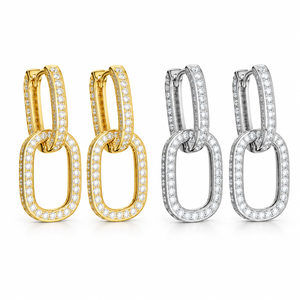 Orecchini Pendenti Geometrici a Cerchio per Donne, Design Semplice, Accessori per Orecchie da Indossare Quotidianamente - Product Image 1