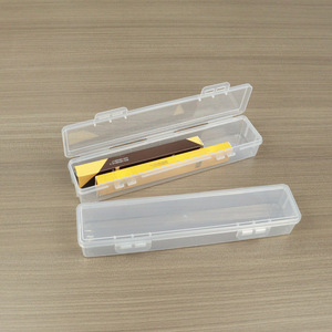 Rectangular Plastic Storage Box 22.3x4.8x3.1cm Transparent Covered Office Organizer Hardware Tool Box Pen Case - Product Image 2