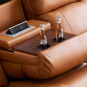 Set di Divani in Pelle di Lusso Convertibili ed Estensibili con Reclinazione Elettrica per Arredamento Soggiorno in Offerta per Appartamenti - Product Image 3