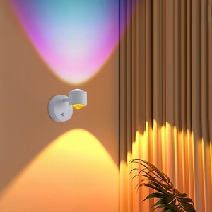 <span class=keywords><strong>Lampe</strong></span> LED Moderne Effet Coucher de Soleil, Applique <span class=keywords><strong>Murale</strong></span> LED Sans Fil, Lumière d'Ambiance Coucher de Soleil, Projecteur Sans Fil en Aluminium pour Chambre et Salon, Mur de Fond - Product Image 6