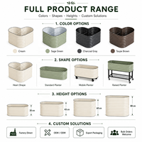 Bac à légumes en métal ondulé zingué, jardinière surélevée, kit de jardinage modulaire pour culture de légumes en extérieur