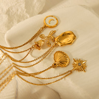 Collar con Colgante de Acero Inoxidable Chapado en Oro de 18K para Mujer, Diseño Simple y Elegante, Calidad Estándar Internacional, Ideal para Regalo