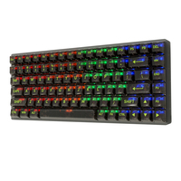 Aflion 70% Clavier transparent filaire rétroéclairé par LED USB RGB Clavier de jeu mécanique compact pour joueur