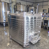 330 gallons en acier inoxydable 304 réservoir d'eau carré portable capacité 1000L pour stocker l'eau autres liquides équipement de fermentation