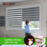 Persianas Zebra Personalizadas con Soportes de Montaje en Techo de Doble Uso, Guía de Medición para Montaje Interior y Exterior, Persianas Enrollables Día y Noche