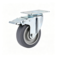 Roue universelle silencieuse en nylon pour chariot, panier de transport, lit médical, avec vis M12, côté carré, frein, roulement aérospatial, anti-vibration