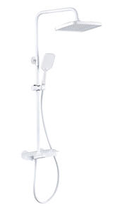 Robinet de douche de bain 4 fonctions en acier inoxydable 304 Ensemble de mitigeur de douche piano poli <span class=keywords><strong>Grand</strong></span> pommeau de douche simple vanne en céramique chaude et froide - Product Image 6