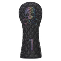 Housses de protection pour clubs de golf en PU avec motif crâne dégradé pour driver, fairway woods et putter - Housses de protection imperméables (styles A/B)