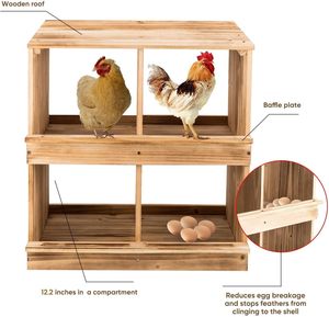 Gỗ gia cầm Thiết bị Heavy Duty 4 khoang Wall Mount gà Coop gỗ làm tổ <span class=keywords><strong>Box</strong></span> cho đẻ gà - Product Image 3