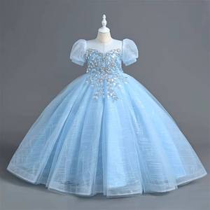 Robe de soirée longue rose de haute qualité pour filles, brodée, style princesse, idéale pour les mariages et les fêtes - Product Image 2