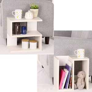 Estante de madera para almacenamiento de libros, organizador de 2 niveles para sala de estar, dormitorio, escritorio de oficina, estante multifuncional - Product Image 2