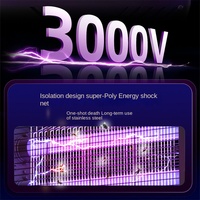 Lampe solaire à LED pour l'extérieur Choc électrique automatique Piège à moustiques étanche à haute pression Bug Zapper pour cour et jardin