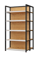 Étagères à quatre poteaux, étagères pour magasins de proximité et supermarchés, personnalisables, étagères haut de gamme pour tabac et alcool, couleur grain de bois