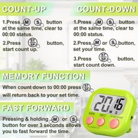 Réveil à affichage LED Compte à rebours électronique manuel Sports Magnetic Digital Timer Cuisine Cuisine Douche Étude Chronomètre