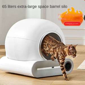 Caja de Arena Inteligente para Gatos Snowpaws, Redonda, Ecológica, de Plástico, con Pala Automática, Capacidad de 65L, Sub-eléctrica - Product Image 1