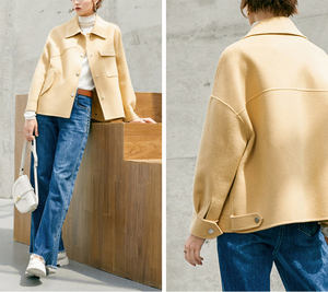 새로운 트렌드 가을과 겨울 여성 샘플 옷깃 두꺼운 단색 겨울 외투 재킷 - Product Image 4