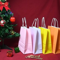 Vente en usine sac en papier kraft avec poignée sac en papier de taille monétaire avec logo personnalisé BASSE quantité minimale de commande