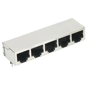 الشركة العامة U L المعتمدة ، مقبس درع موصل إيثرنت 8pin 1X5 منافذ 8P8C ، مقبس وحدات RJ45