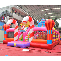 Château Gonflable Combo Toboggan et Parcours d'Obstacles Candy Playhouse - Aire de Jeux Gonflable avec Toboggan et Structure Rebondissante
