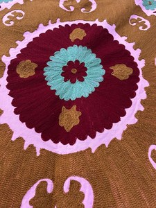 Vibe India Cotton Suzani Throw <b>Blanket</b> Embroidery Bedspread Uzbek Suzani Embroidery Wall Hanging Boho Home Decor Customized - Product Image 5