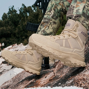 DFB1106 Khaki Brown Stock Security Men Training <b>Boots</b> <b>Hiking</b> Mountain <b>Boots</b> - Product Image 4