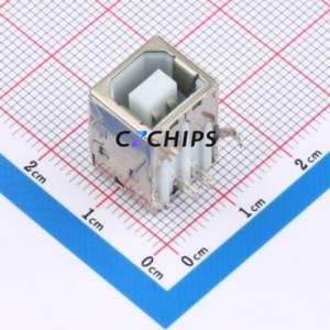 USB-U270-BWS USB Connector Bent Lead Through Hole Connector Type-B USB 2.0 Female Right Angle Insert - Product Image 1