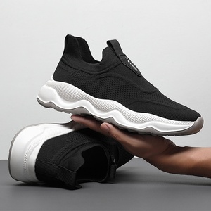 New men's slim style breathable fabric shoes <b>thick</b> soles Fashionable casual shoes Comfortable trendy <b>socks</b> Men's shoes - Product Image 3