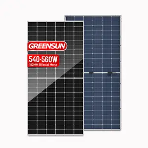 싼 Price 540 와트 550 와트 560 와트 힘 Solar Panels Bifacial (gorilla Glass) 단결정 Solar Panel 배열 대 한 홈