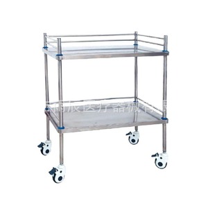 Carrito Médico de Doble Capa de Acero Inoxidable YC-K04 para Almacenamiento de Instrumentos Hospitalarios - Product Image 5