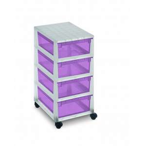 TERRY - 1002740 Cajonera con ruedas giratorias 29,6x39x64,2 - 4 cajones violeta CLOSET CAJONES Y CAJONES - Product Image 1