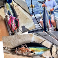 Nouveau haut clair 9 "gros jeu résine leurres à la traîne Marlin thon leurres à la traîne avec jupe souple pêche à la traîne en haute mer