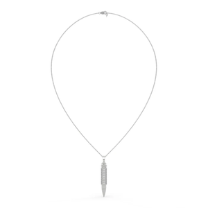 Industrial Precision Religious Zircon Solitaire Pendant <b>Crafted</b> in .925 Sterling Silver with Luxurious 18K White Gold Finish - Product Image 3