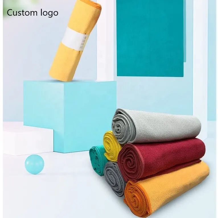 Benutzer definiertes Logo Hot Sale Absorbent Mikro faser Übung rutsch feste faltbare Yoga matte Handtuch mit Silikon