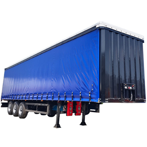 Semi-<span class=keywords><strong>remorque</strong></span> à rideaux latéraux de 60 tonnes, 3 <span class=keywords><strong>essieux</strong></span>, châssis en acier avec bâches en PVC imperméables - Product Image 4