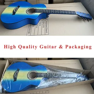 アコースティックギター38インチバスウッドカラフルアコースティックギター中国工場