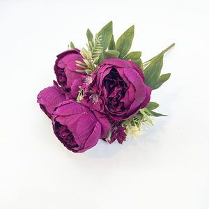 Prix de gros Nouveau design 9 têtes de pivoine artificielle en soie et bouquet de fausses pivoines colorées pour la décoration de mariage et d'événements - Product Image 3